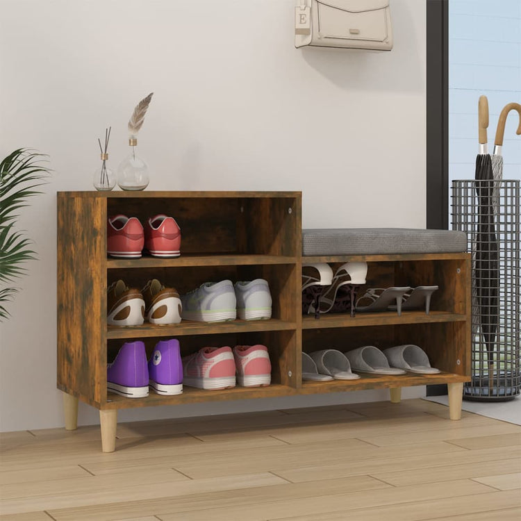 VIDAXL -Schuhschrank 102x36x60 cm propertiertes Holzgeräuchchen -Eiche gefärbt