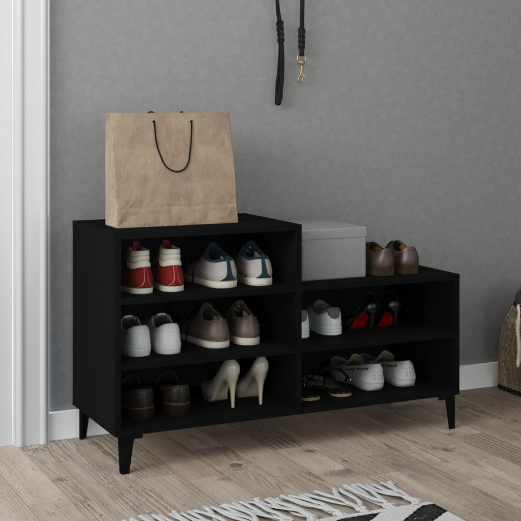 Vidaxl Schuhschrank 102x36x60 cm propertiertes Holzschwarz