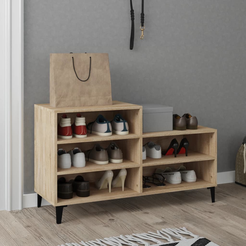 VIDAXL -Schuhschrank 102x36x60 cm propertiertes Holz Sonoma Eiche gefärbt