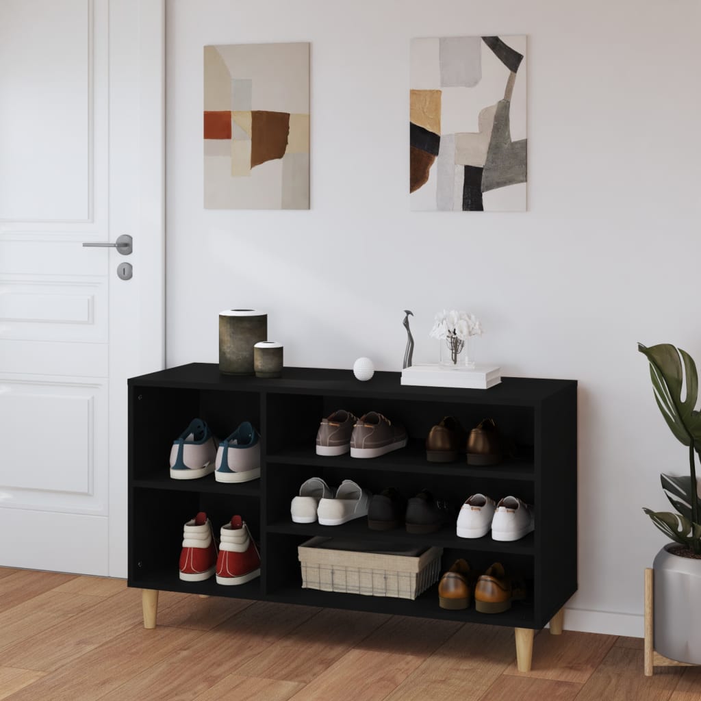 Vidaxl Schuhschrank 102x36x60 cm propertiertes Holzschwarz