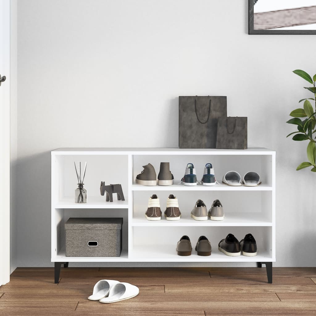 VIDAXL -Schuhschrank 102x36x60 cm propertiertes Holz weiß