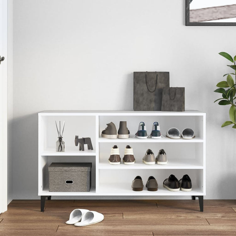 VIDAXL -Schuhschrank 102x36x60 cm propertiertes Holz weiß