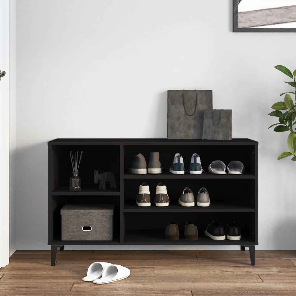 Vidaxl Schuhschrank 102x36x60 cm propertiertes Holzschwarz