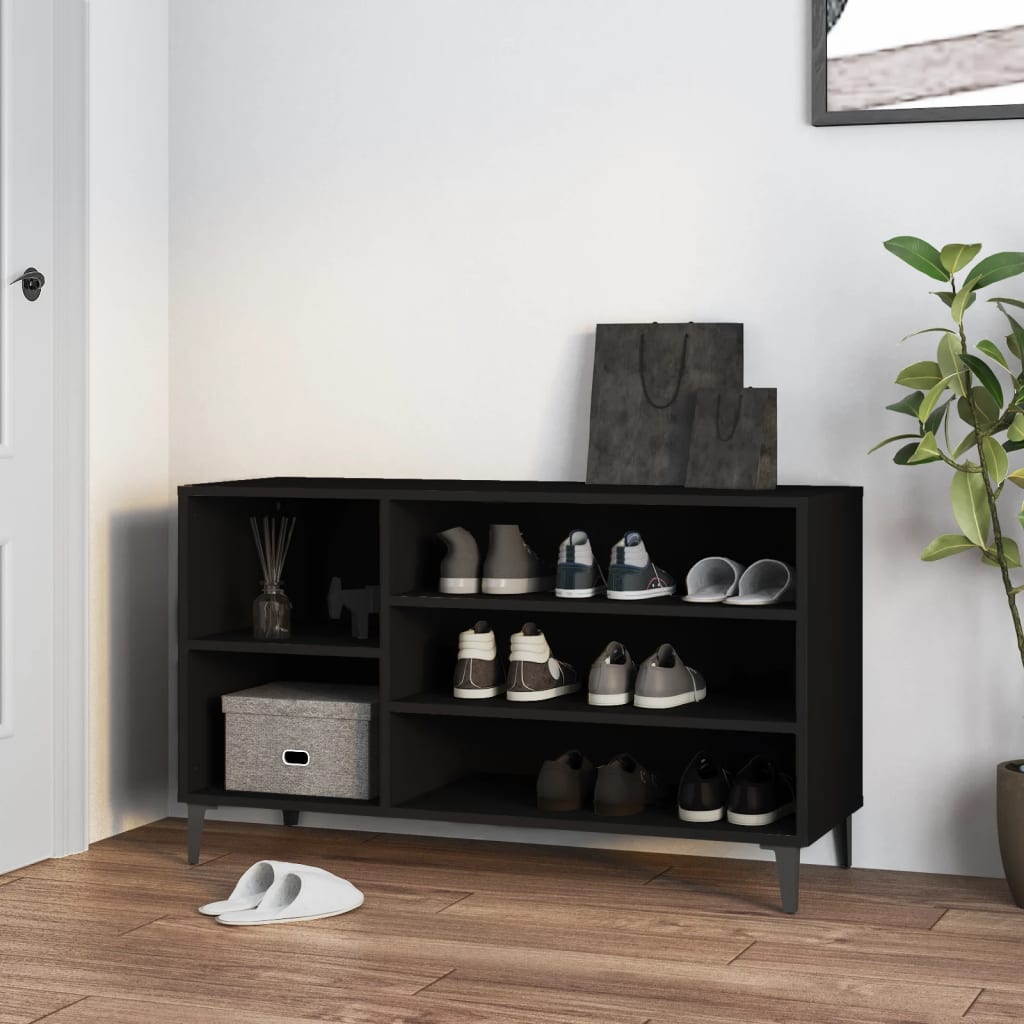 Vidaxl Schuhschrank 102x36x60 cm propertiertes Holzschwarz