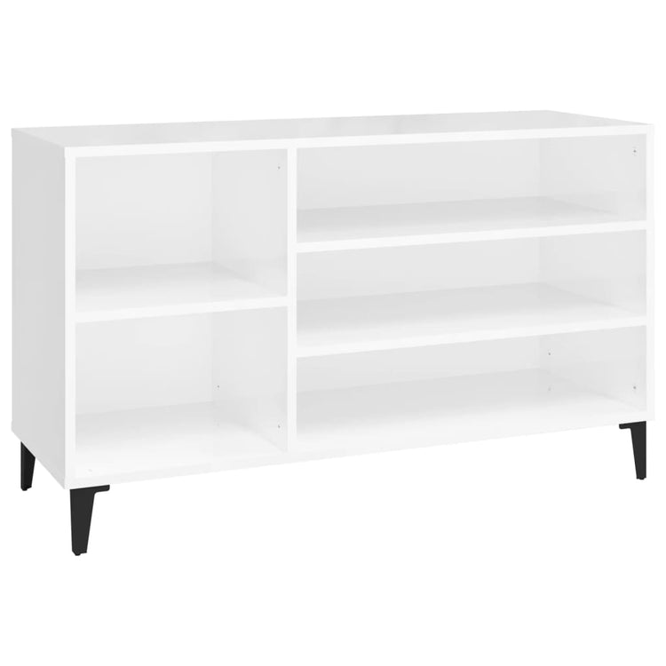 Vidaxl Schuhschrank 102x36x60 cm verarbeitetes Holz Hochglanz weiß