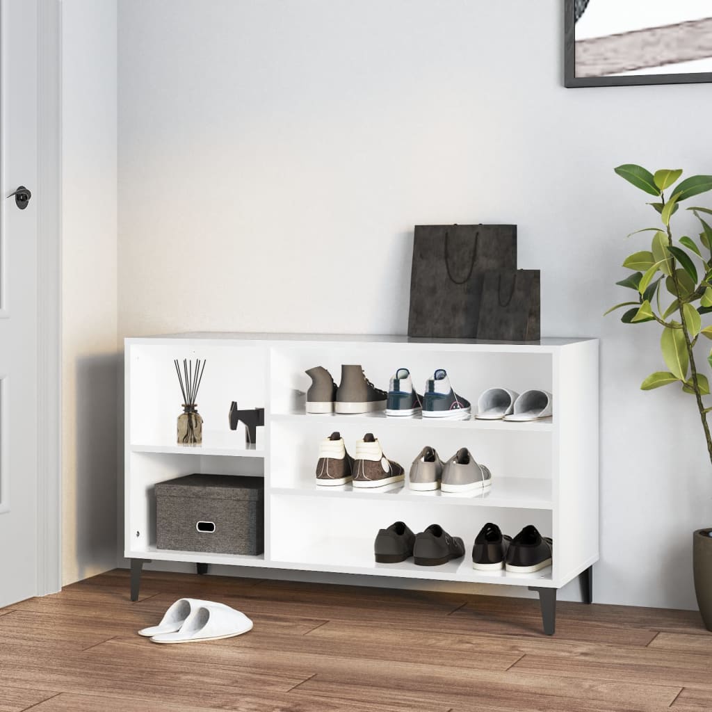Vidaxl Schuhschrank 102x36x60 cm verarbeitetes Holz Hochglanz weiß