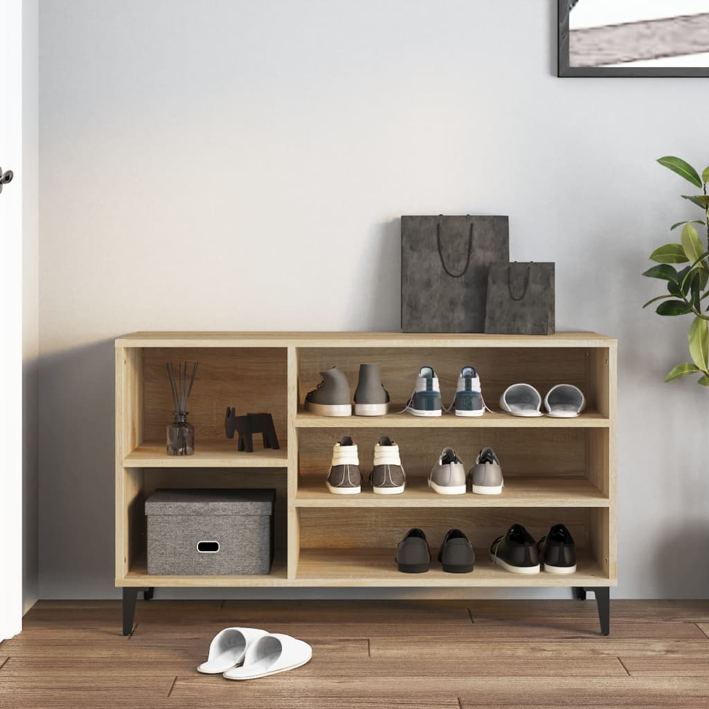 VIDAXL -Schuhschrank 102x36x60 cm propertiertes Holz Sonoma Eiche gefärbt
