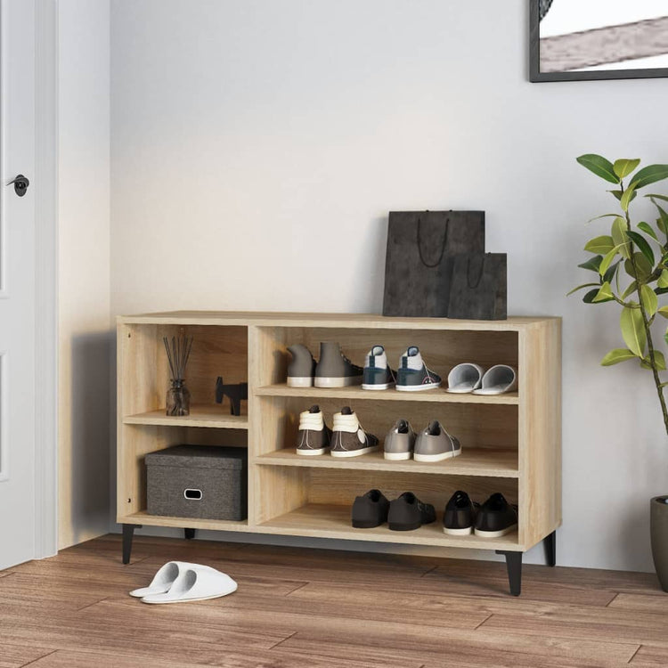 VIDAXL -Schuhschrank 102x36x60 cm propertiertes Holz Sonoma Eiche gefärbt