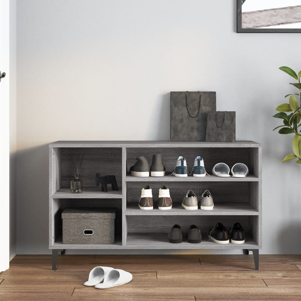 VIDAXL -Schuhschrank 102x36x60 cm propertiertes Holz Sonoma Grey