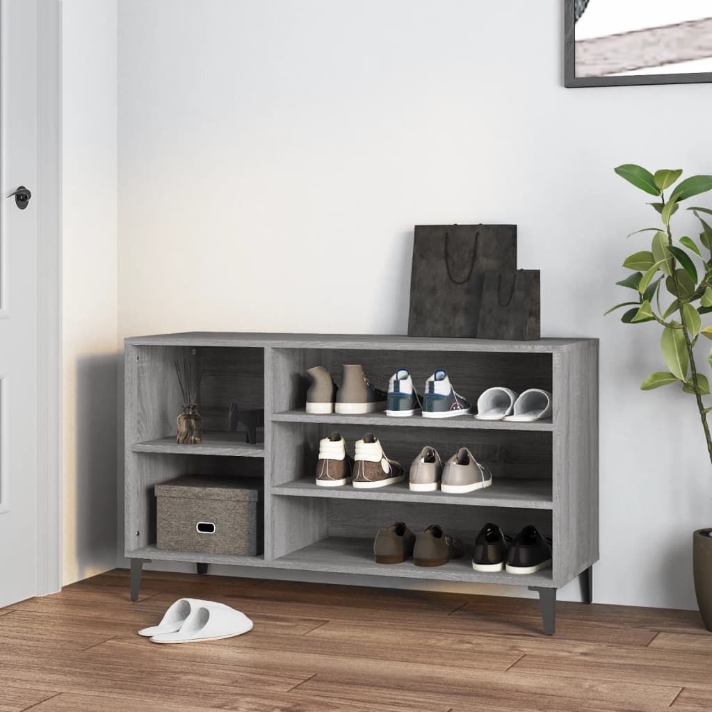 VIDAXL -Schuhschrank 102x36x60 cm propertiertes Holz Sonoma Grey
