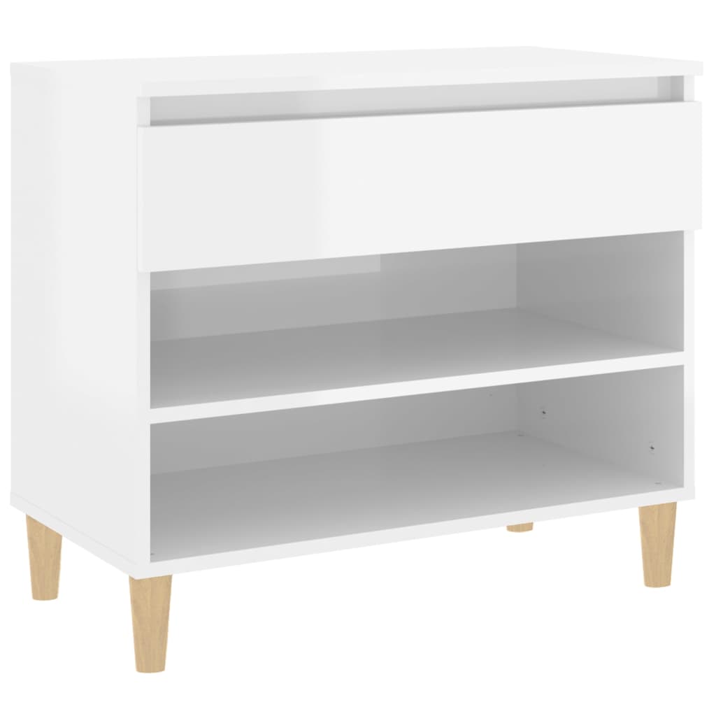 Vidaxl Schuhschrank 70x36x60 cm propertiertes Holz Hochglanz weiß