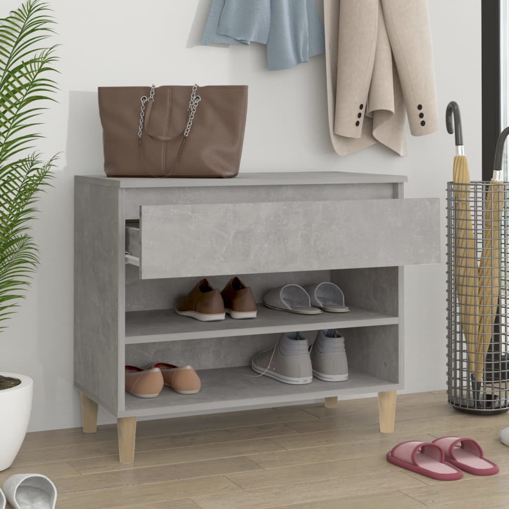 VIDAXL -Schuhschrank 70x36x60 cm verarbeiteter Holzbetonglijs
