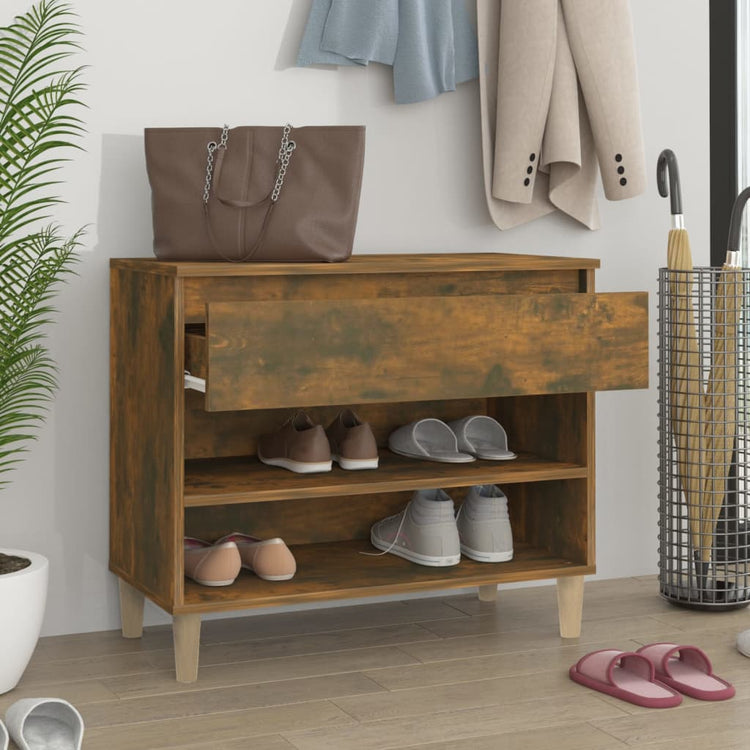 Vidaxl Schuhschrank 70x36x60 cm propertiertes Holzgeräuchchenfarbe gefärbt