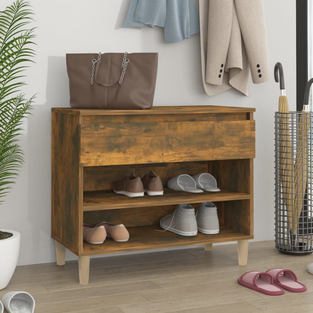 Vidaxl Schuhschrank 70x36x60 cm propertiertes Holzgeräuchchenfarbe gefärbt
