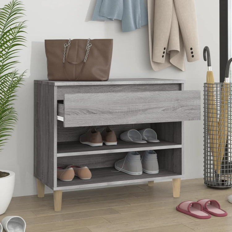 Vidaxl Schuhschrank 70x36x60 cm propertiertes Holz Sonoma Grey