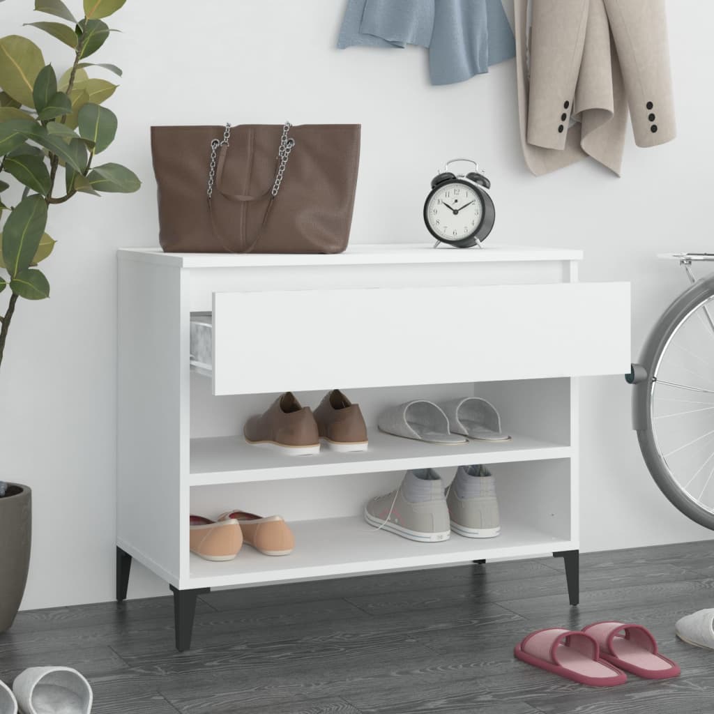 Vidaxl Schuhschrank 70x36x60 cm propertiertes Holz weiß