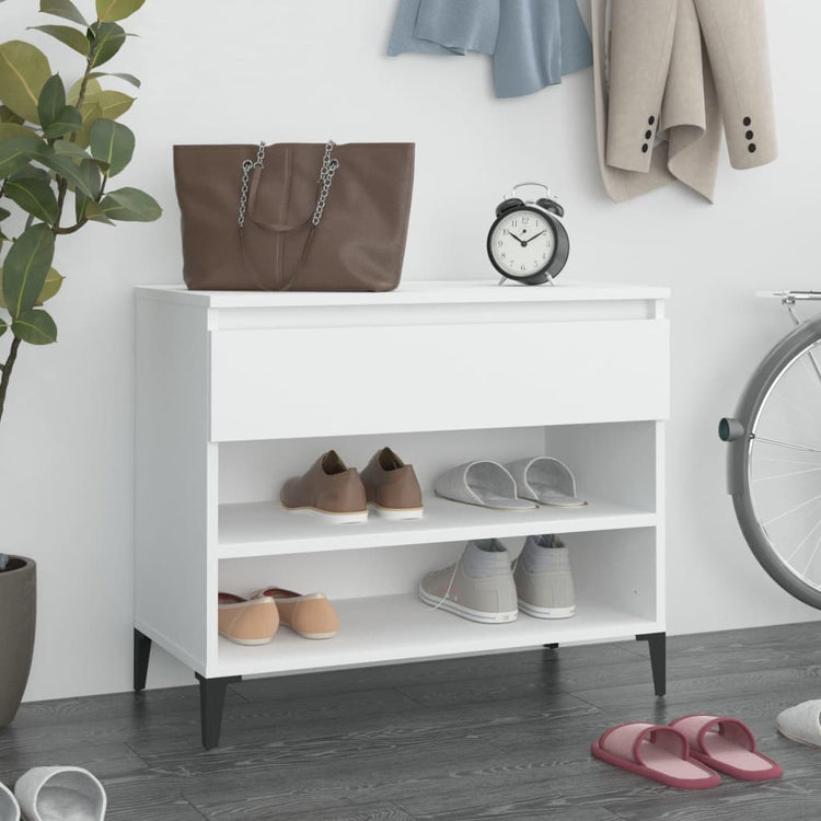 Vidaxl Schuhschrank 70x36x60 cm propertiertes Holz weiß