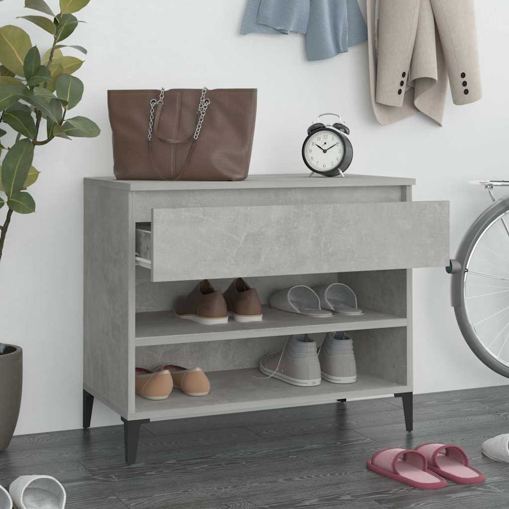 VIDAXL -Schuhschrank 70x36x60 cm verarbeiteter Holzbetonglijs