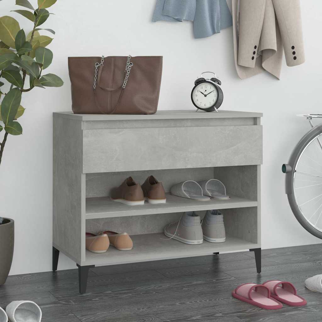VIDAXL -Schuhschrank 70x36x60 cm verarbeiteter Holzbetonglijs