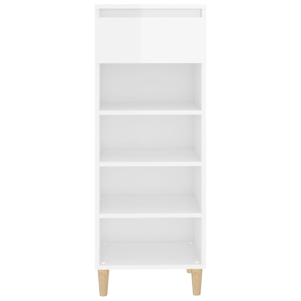 Vidaxl Schuhschrank 40x36x105 cm verarbeitetes Holz Hochglanz weiß