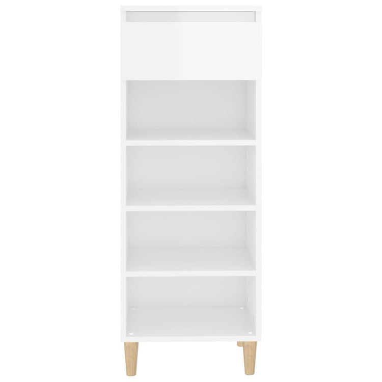 Vidaxl Schuhschrank 40x36x105 cm verarbeitetes Holz Hochglanz weiß