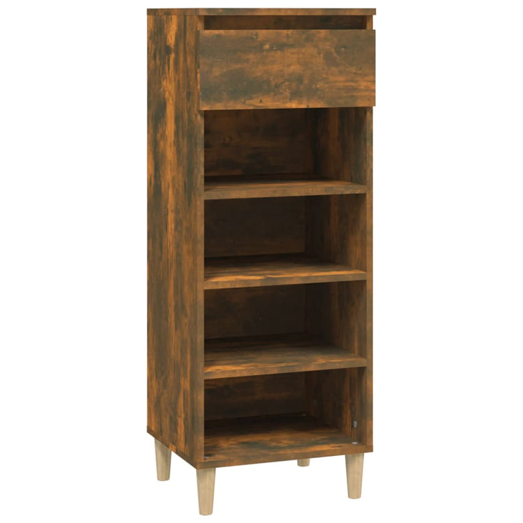 Vidaxl Schuhschrank 40x36x105 cm bearbeitet Holz geräucherte Eiche farbig