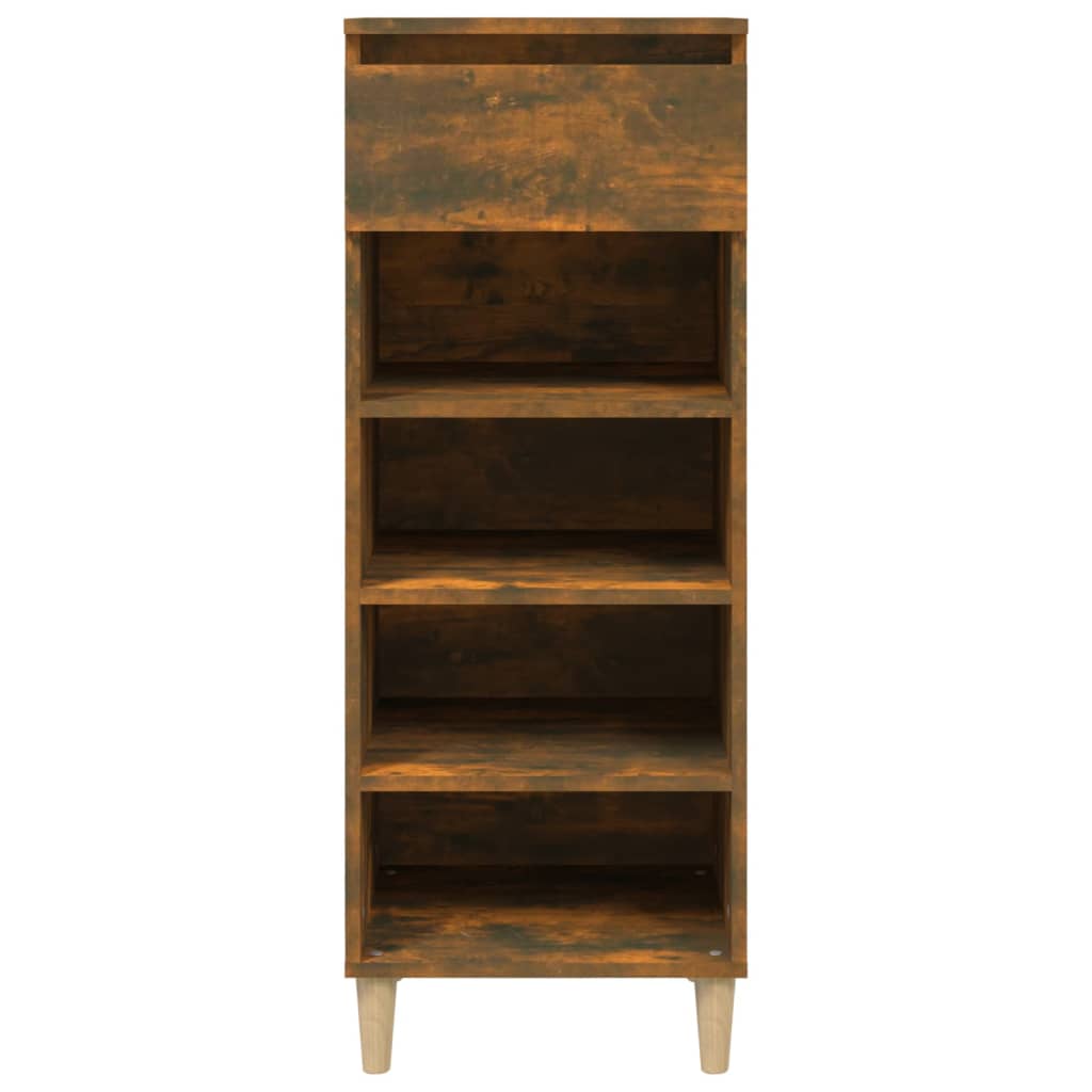 Vidaxl Schuhschrank 40x36x105 cm bearbeitet Holz geräucherte Eiche farbig