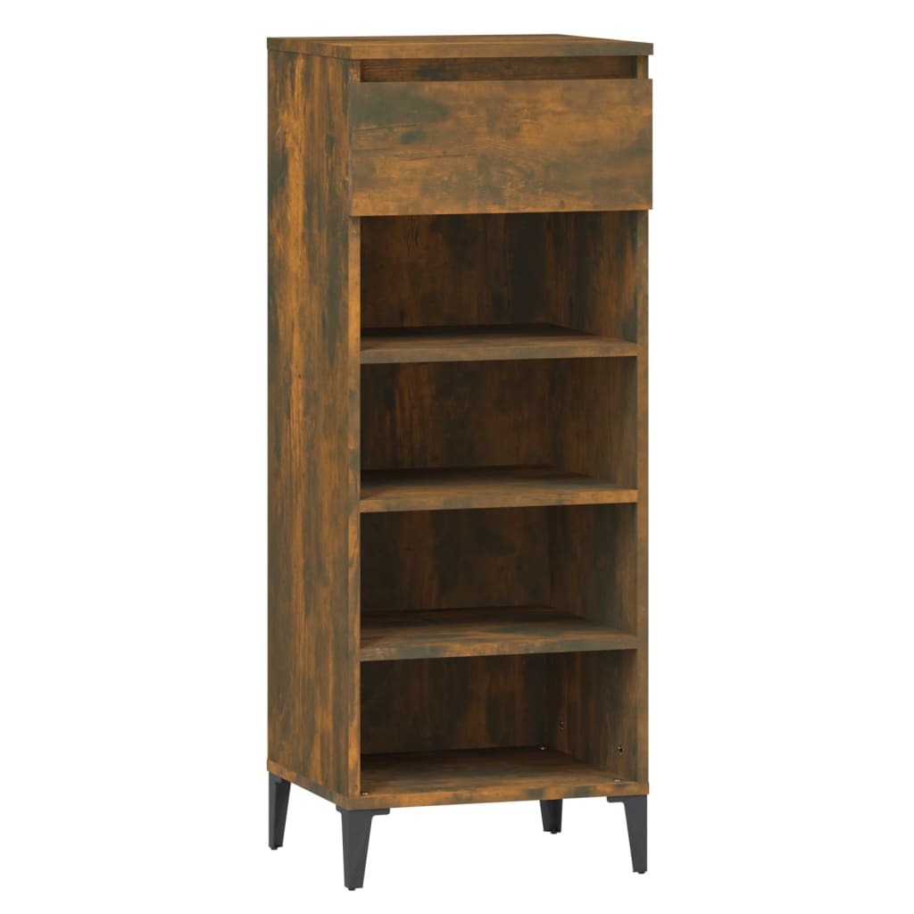 VIDAXL -Schuhregal 40x36x105 cm verarbeitete Holzgeräuchchen -Eiche gefärbt