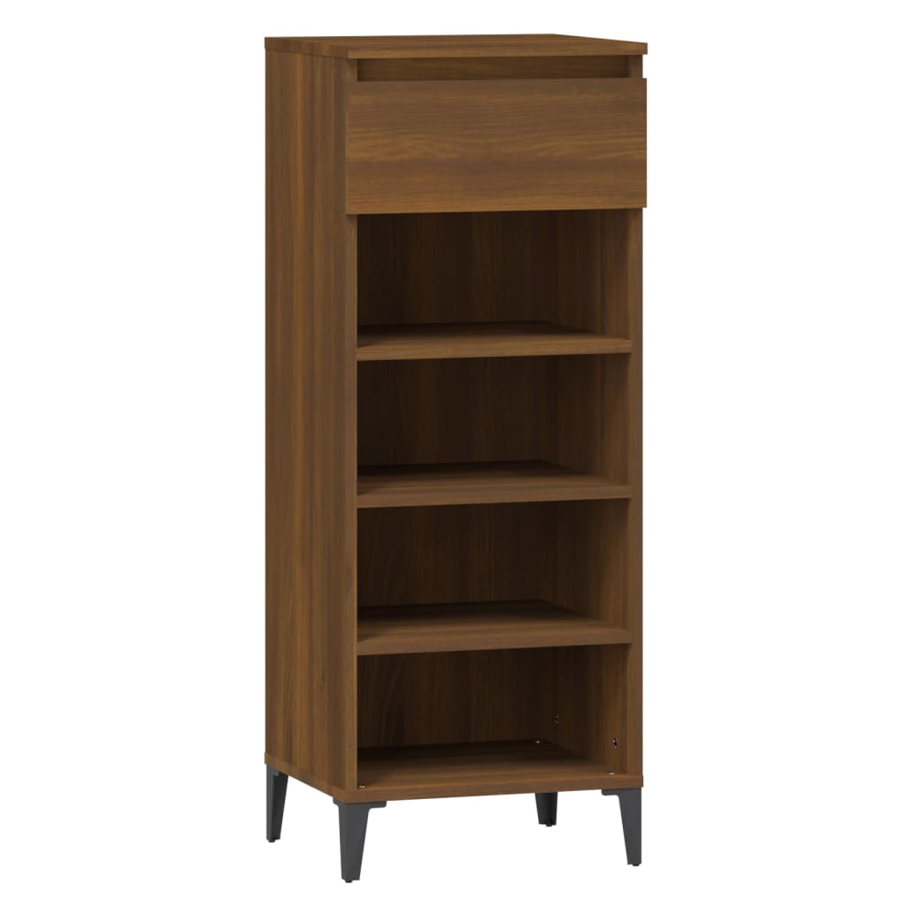 VIDAXL -Schuhregal 40x36x105 cm verarbeitete Holzbraune Eiche Farbe