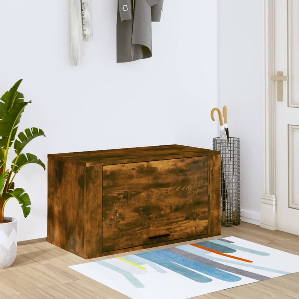 Vidaxl Wandschuhschrank 70x35x38 cm Solid Pine Räuchereiche