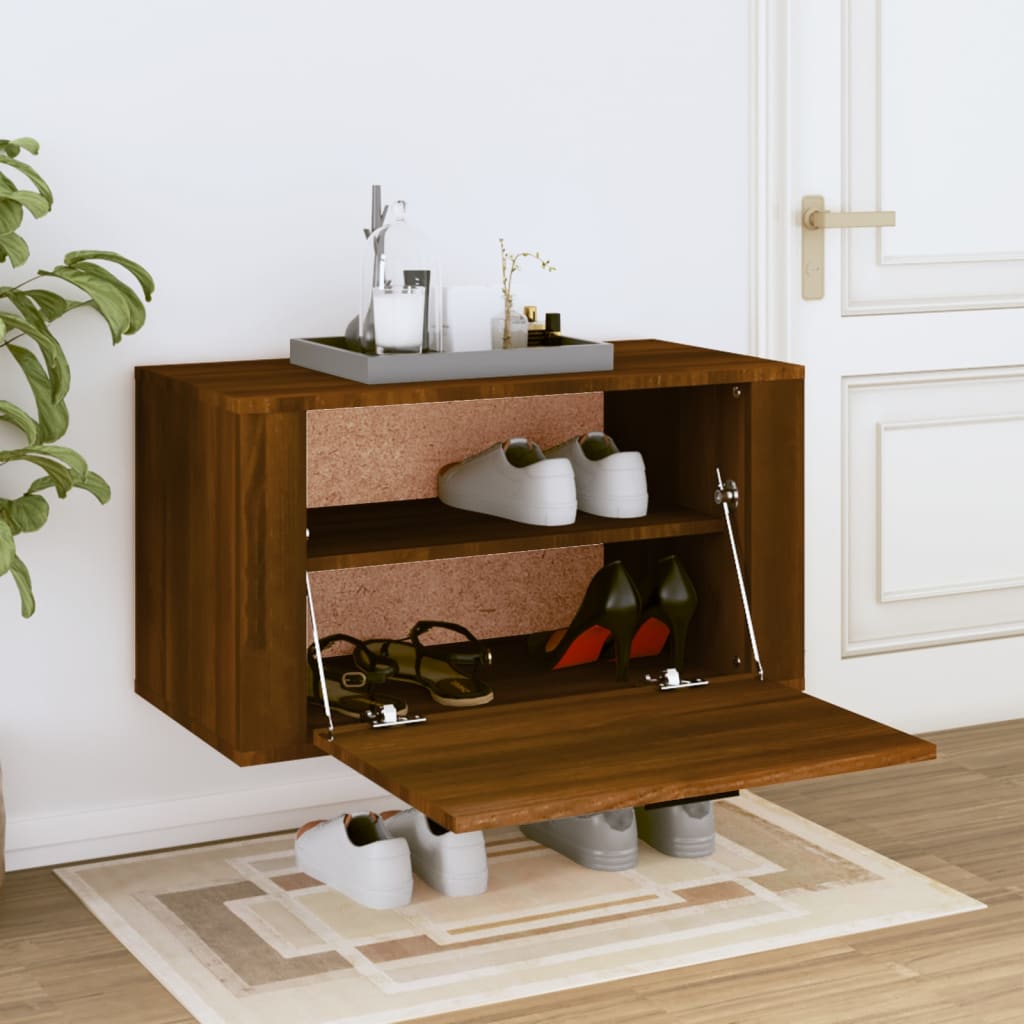 Vidaxl Wandschuhschrank 70x35x38 cm Festkiefer Pine Browniken