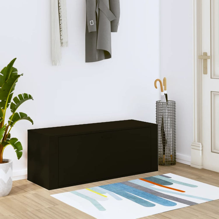 Vidaxl Wandschuhschrank 100x35x38 cm propertiertes Holzschwarz