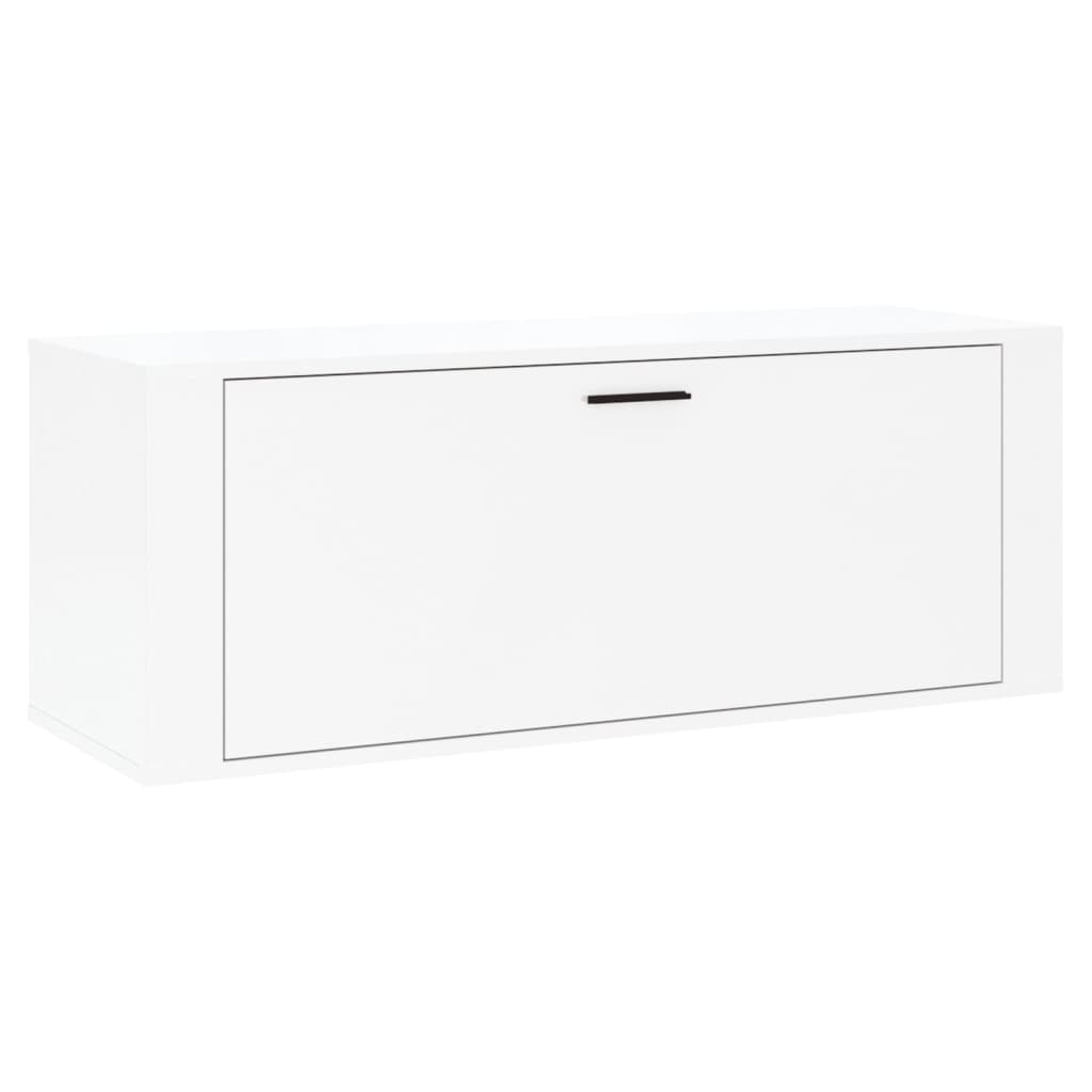 Vidaxl Wandschuhschrank 100x35x38 cm propertiertes Holz Hochglanz weiß