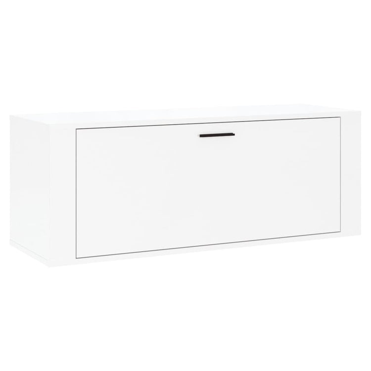 Vidaxl Wandschuhschrank 100x35x38 cm propertiertes Holz Hochglanz weiß