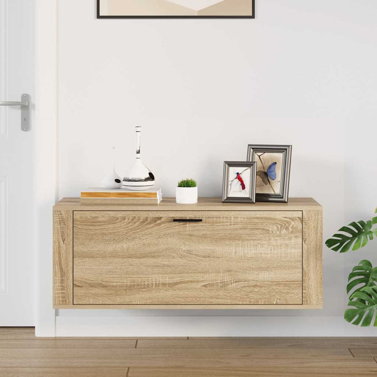 Vidaxl Wandschuhschrank 100x35x38 cm propertiertes Holz Sonoma -Eiche