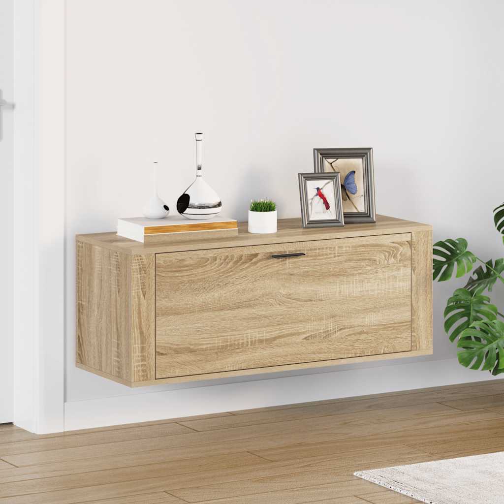 Vidaxl Wandschuhschrank 100x35x38 cm propertiertes Holz Sonoma -Eiche