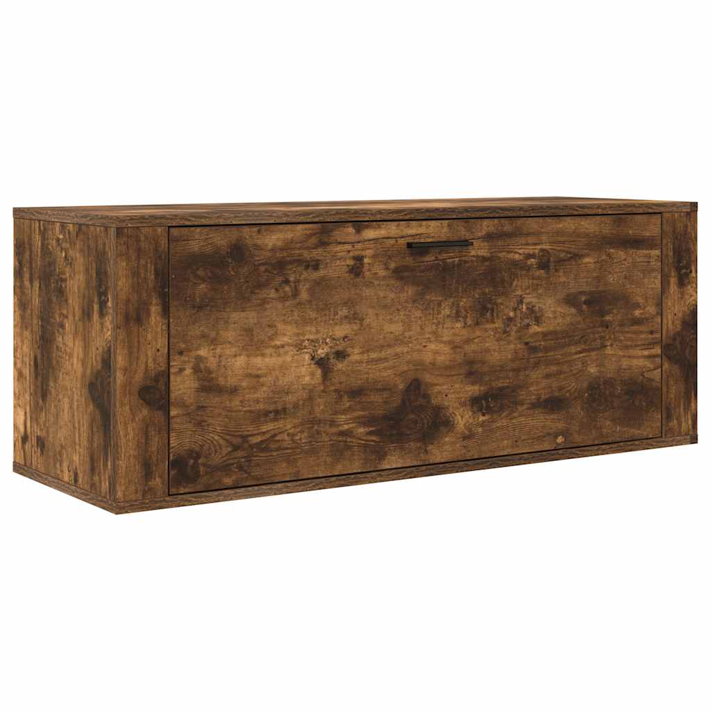 VIDAXL -Schuhschrank -Wand -montiert 100x35x38 cm verarbeitete Holzeiche