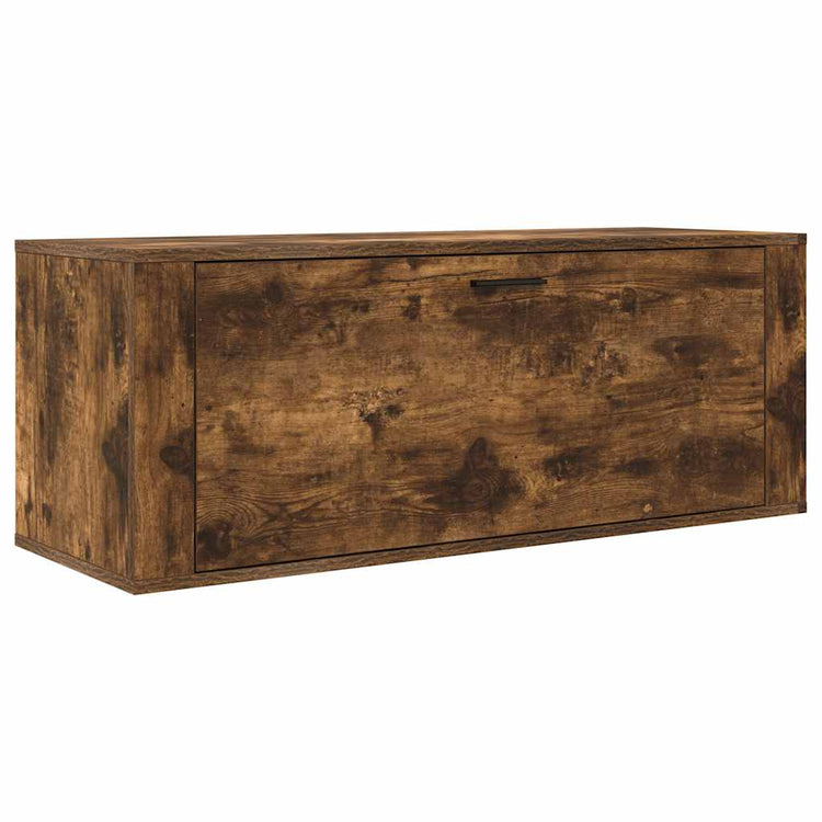 VIDAXL -Schuhschrank -Wand -montiert 100x35x38 cm verarbeitete Holzeiche