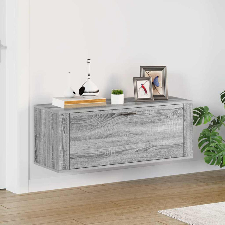 Vidaxl Wandschuhschrank 100x35x38 cm propertiertes Holzgrau Sonoma
