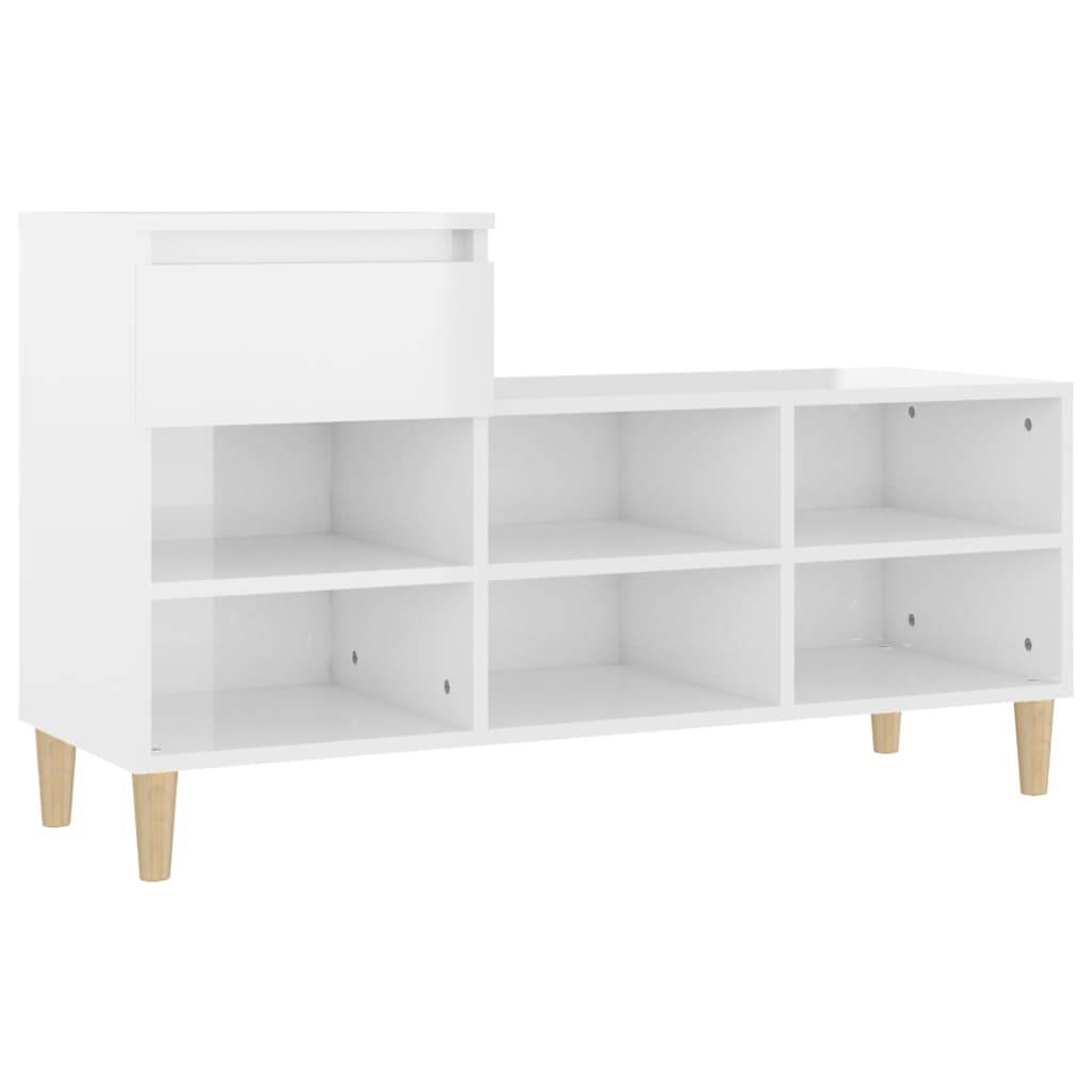 Vidaxl Schuhschrank 102x36x60 cm verarbeitetes Holz Hochglanz weiß