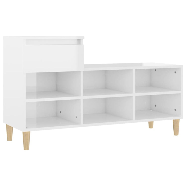 Vidaxl Schuhschrank 102x36x60 cm verarbeitetes Holz Hochglanz weiß