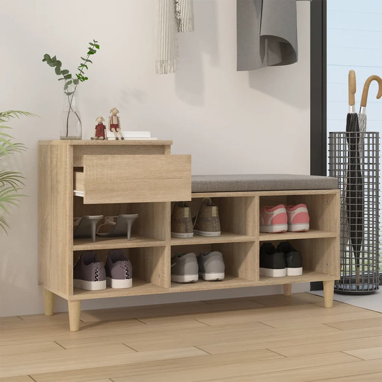 VidaXL Schuhschrank 102x36x60 cm Holzwerkstoff Sonoma-Eiche