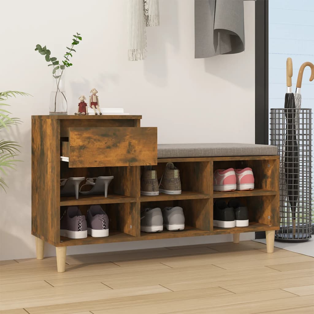 VIDAXL -Schuhschrank 102x36x60 cm propertiertes Holzgeräuchchen -Eiche gefärbt
