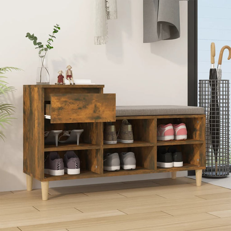 VIDAXL -Schuhschrank 102x36x60 cm propertiertes Holzgeräuchchen -Eiche gefärbt