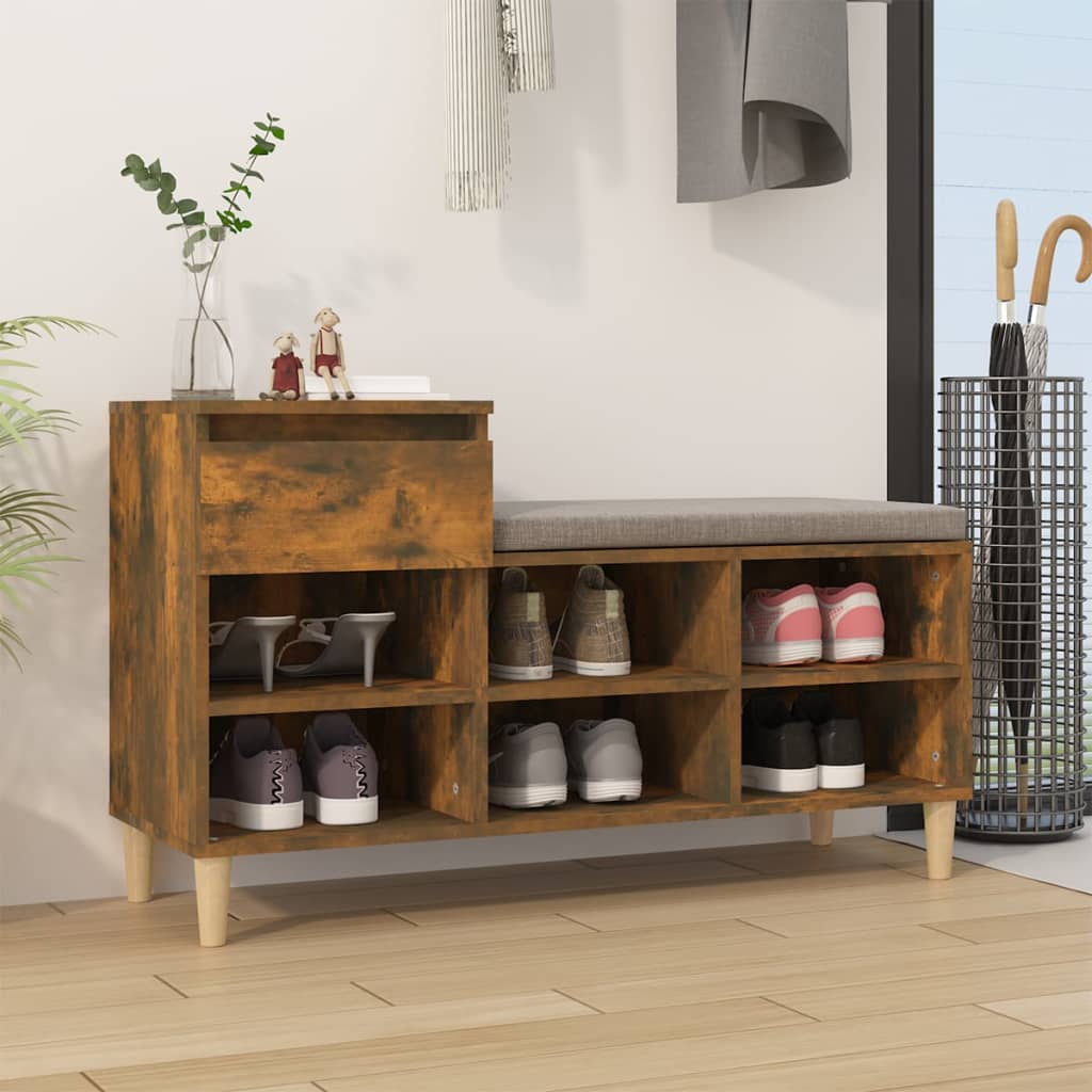 VIDAXL -Schuhschrank 102x36x60 cm propertiertes Holzgeräuchchen -Eiche gefärbt