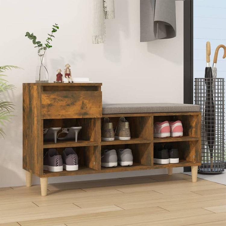 VIDAXL -Schuhschrank 102x36x60 cm propertiertes Holzgeräuchchen -Eiche gefärbt
