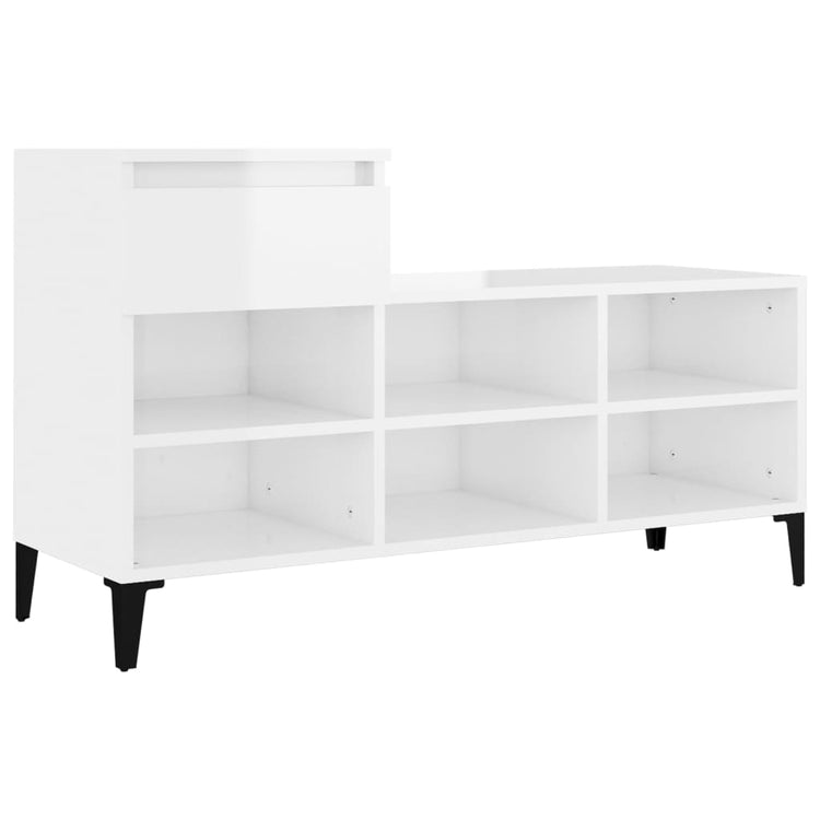 Vidaxl Schuhschrank 102x36x60 cm verarbeitetes Holz Hochglanz weiß