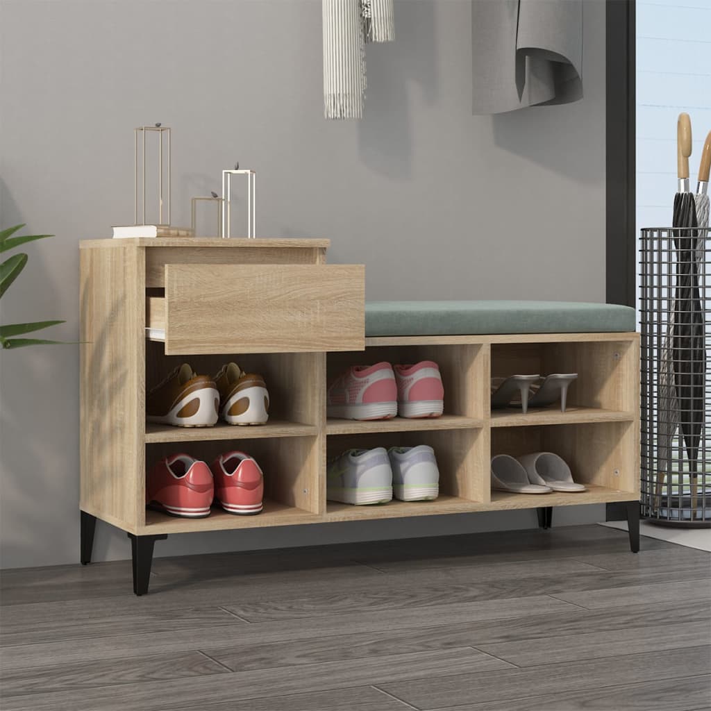 VidaXL Schuhschrank 102x36x60 cm Holzwerkstoff Sonoma-Eiche