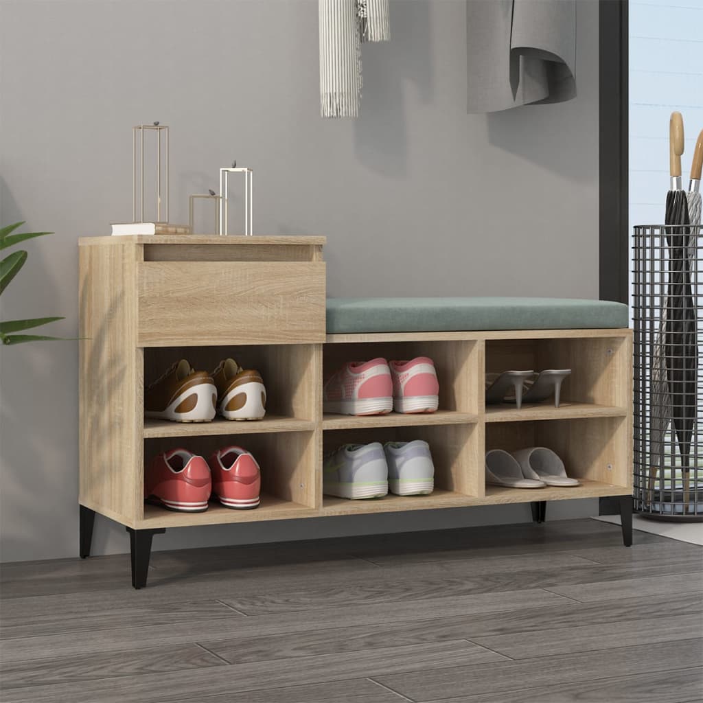 VidaXL Schuhschrank 102x36x60 cm Holzwerkstoff Sonoma-Eiche