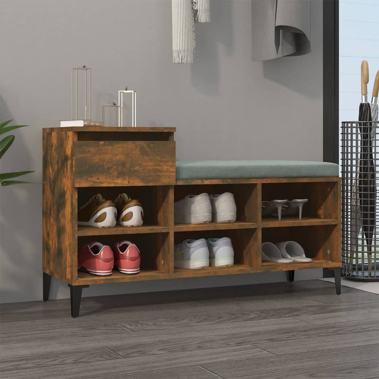 VIDAXL -Schuhschrank 102x36x60 cm propertiertes Holzgeräuchchen -Eiche gefärbt